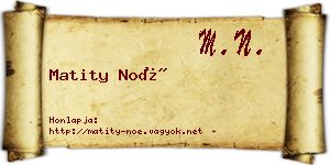 Matity Noé névjegykártya